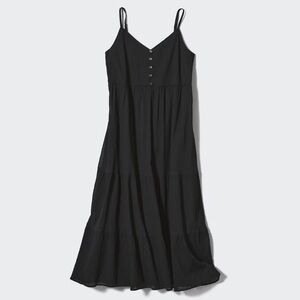 Uniqlo crepe midi tiered dress